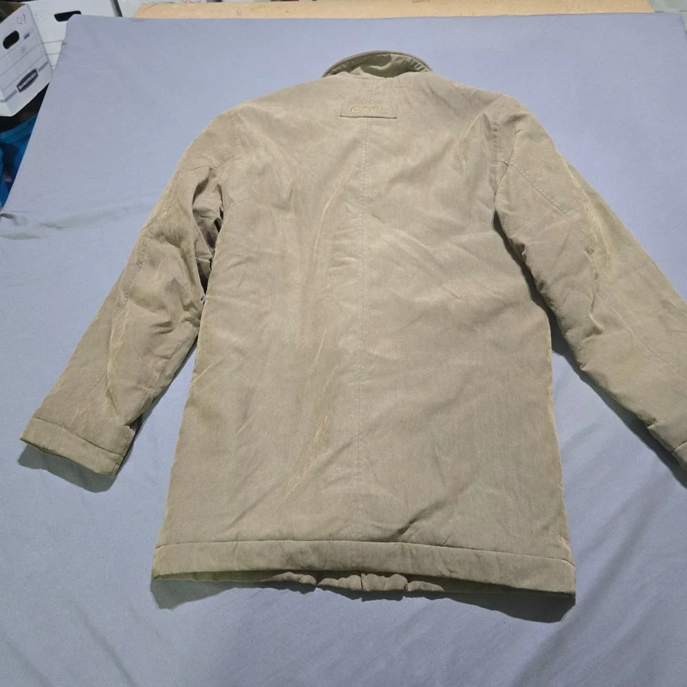 Cabela's Outfitter Series Jacket Men Small Olive Corduroy Trim Fleece Lined Coat